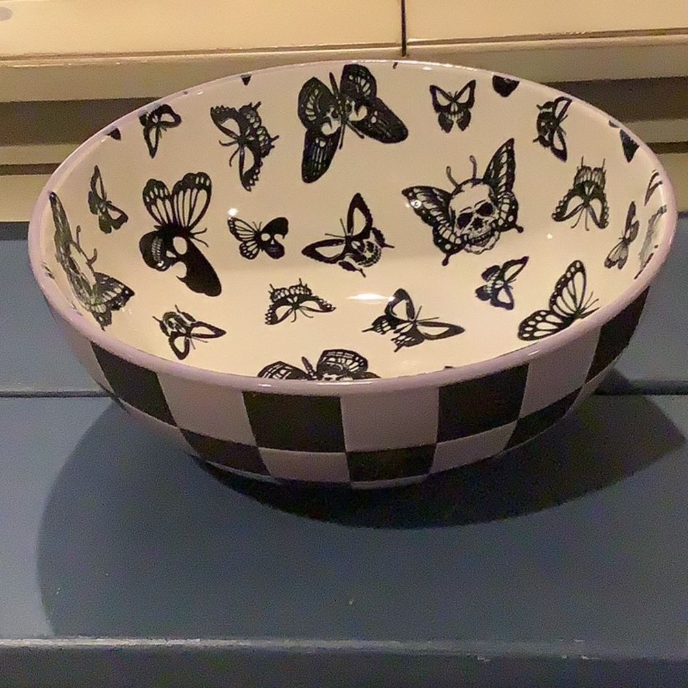 Butterfly and Skull Patterned Bowl 🦋💀